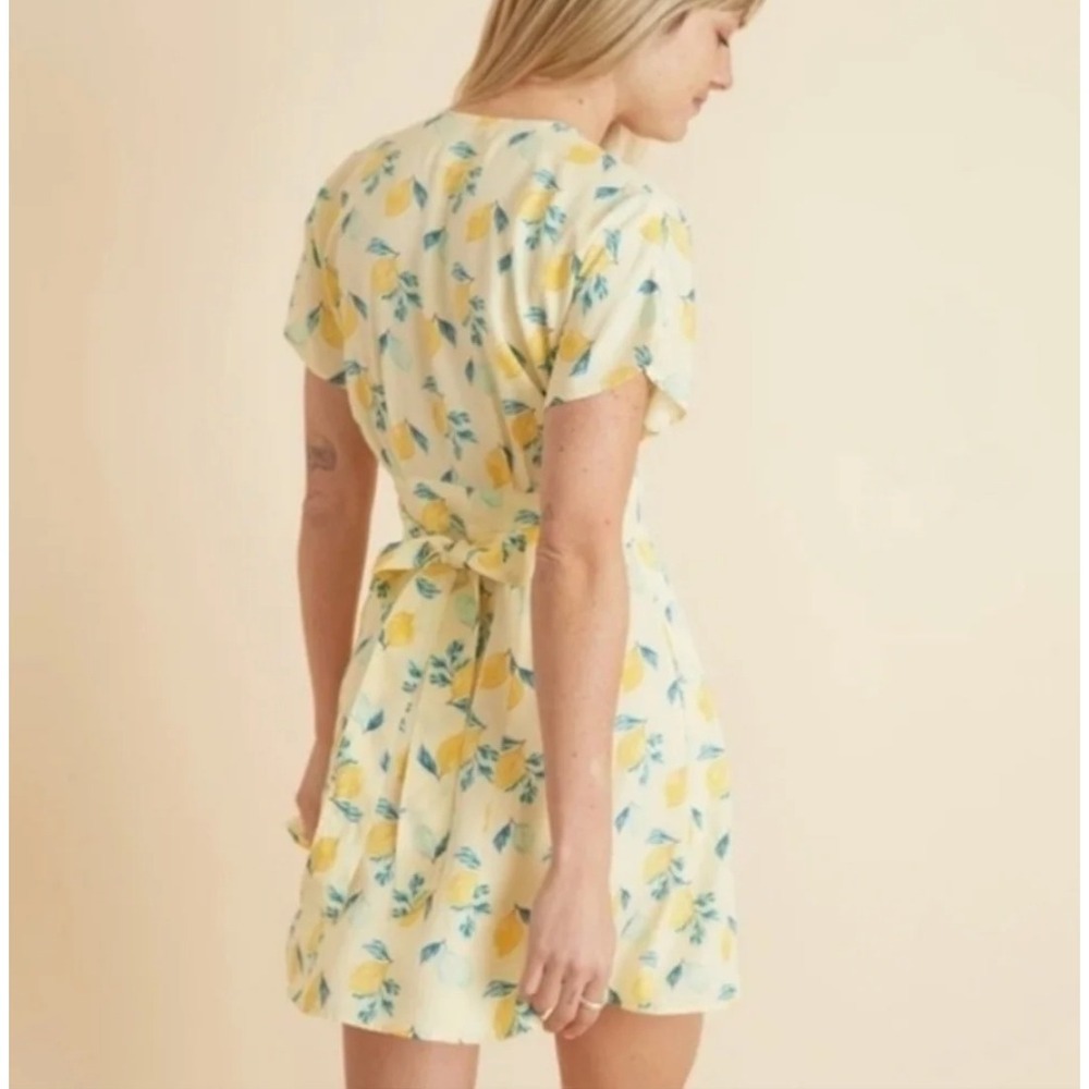 Marine Layer Camila Lemon Mini Dress Butter Yellow Button XL Hemmed Babydoll - Picture 2 of 16